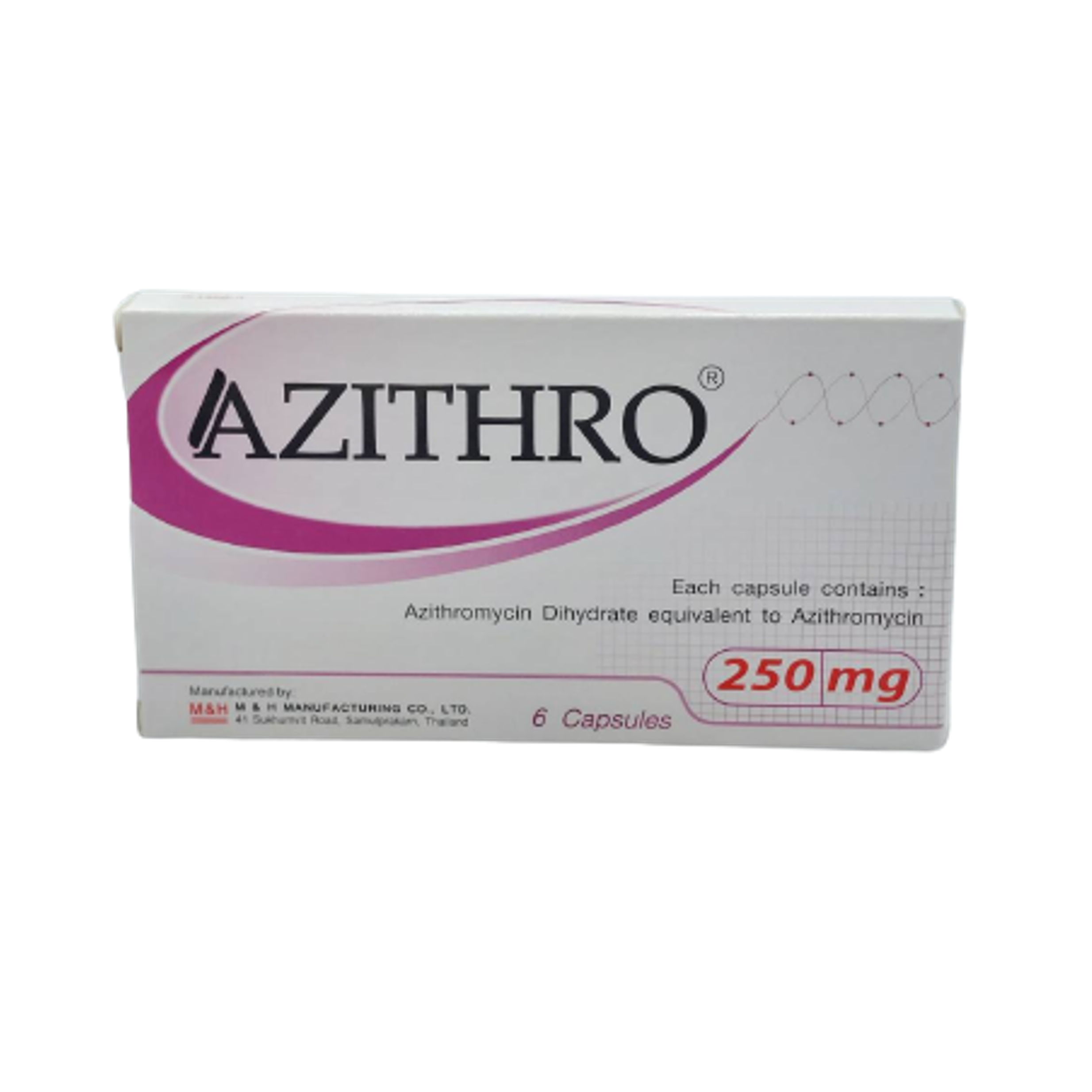 Azithro 250mg M&H (Box/6s) - Buymed Thailand - ซื้อยาที่บายเมดถูกกว่า