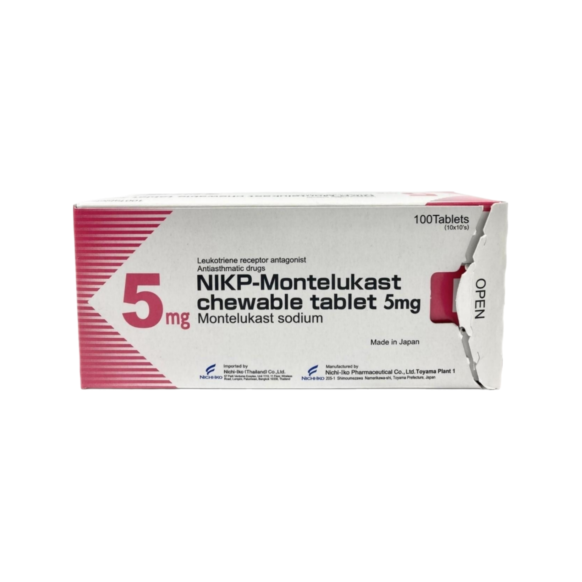 NIKP-Montelukast Chew Tablet 5mg NICHI-IKO (Box/100's) - Buymed ...