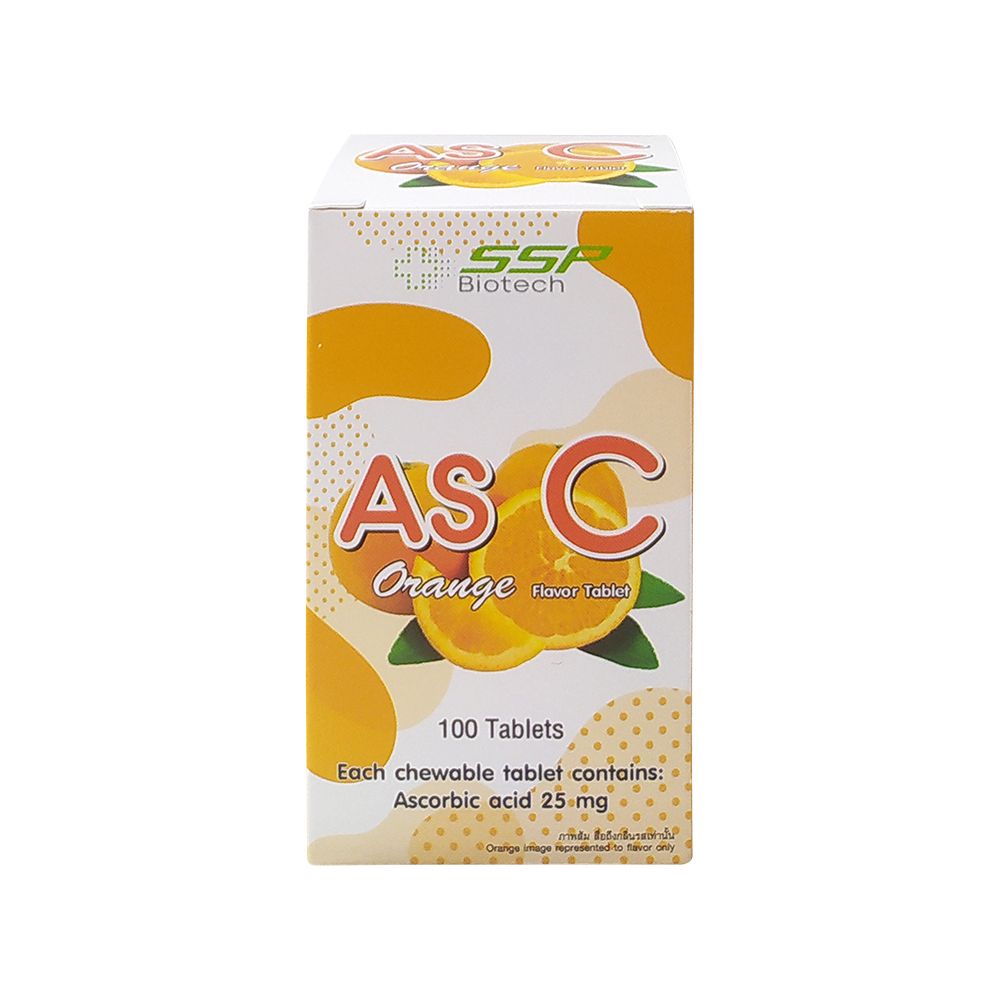 As C Orange Flavor Tablet (Vitamin C) 25mg SSP BIOTECH (Bottle/100s ...