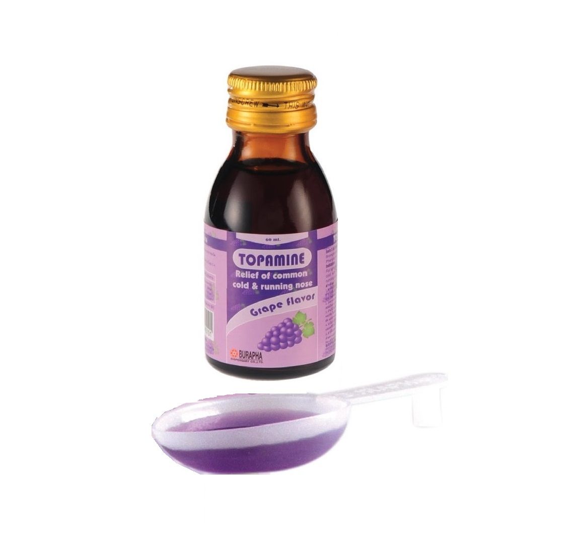 (ข.ย.11) Topamine syrup (Grape ขวดเปลือย) BURAPHA (Box/60ml) - Buymed ...